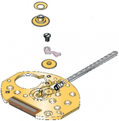 Uhrwerk Eta 980.001 Swiss made, Vergoldet, 5 Steine, revidiert,