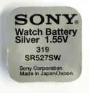 1x 319 Sony Uhrenbatterie Silberoxid-Zelle Auslaufsicher V319 SR