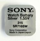 1 X 315 Sony Uhrenbatterie Silberoxid-Zelle Auslaufsicher V315 S
